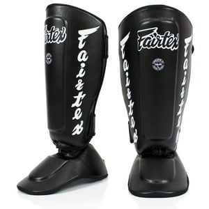 Espinilleras Fairtex Sp7 Muay Thai Para Hombres, Mujeres Y Niños, Color Negro