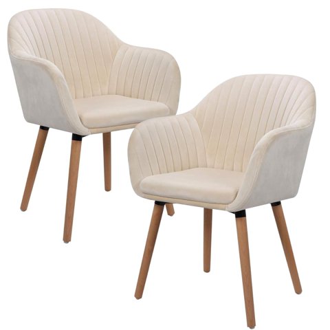 Pandalino - Pack 2 Butacas Sitiales Almer Velvet Beige | Sala, Dormitorio U Oficina