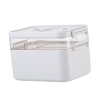 Ioensy - Caja Médica De Primeros Auxilios Para La Familia, Caja De Almacenamiento De Doble Capa Para Coser Coches Deportivos, 24,5 Cm X 16,5 Cm X 15,5 Cm