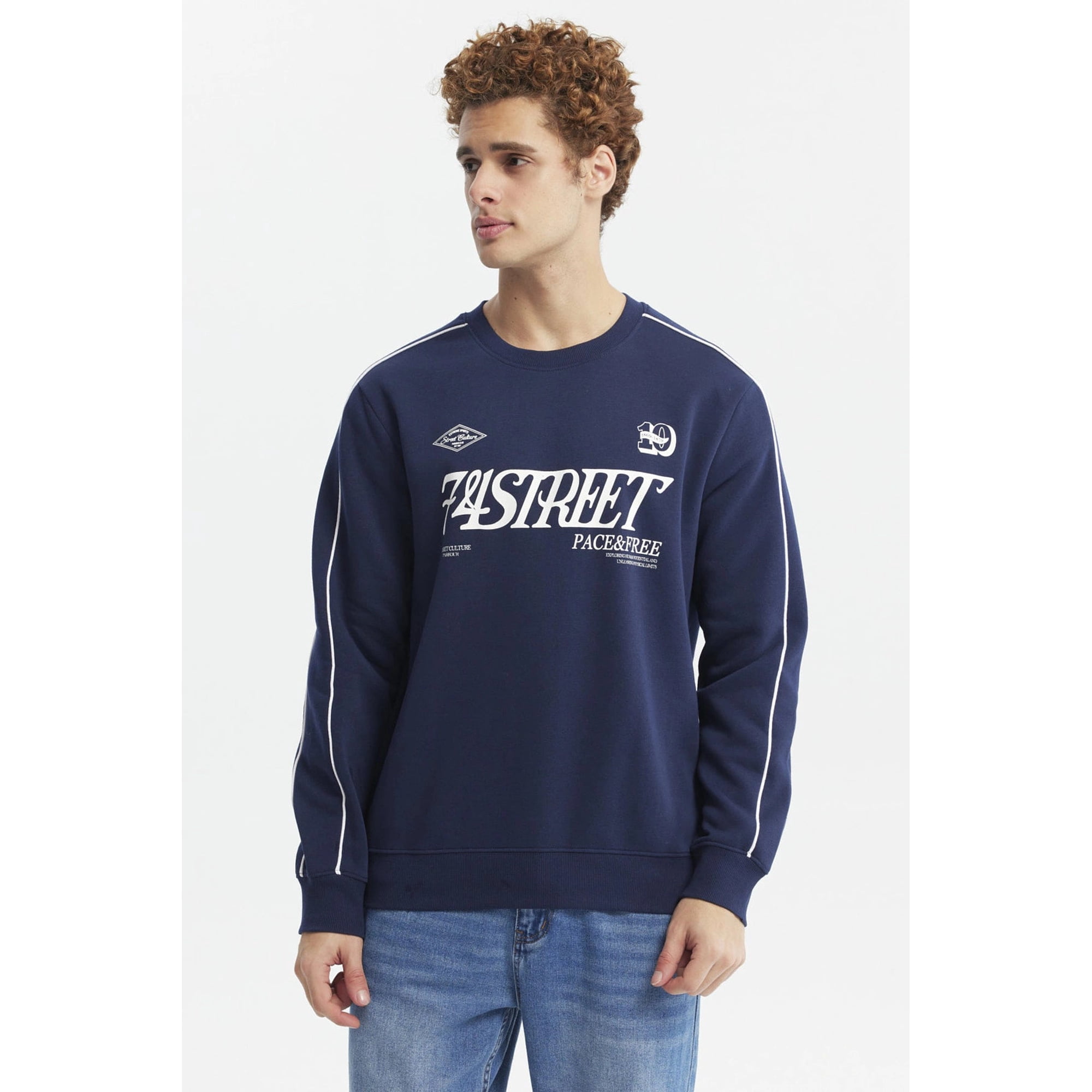 Fashionspark - Polerón Hombre Oversize Azul