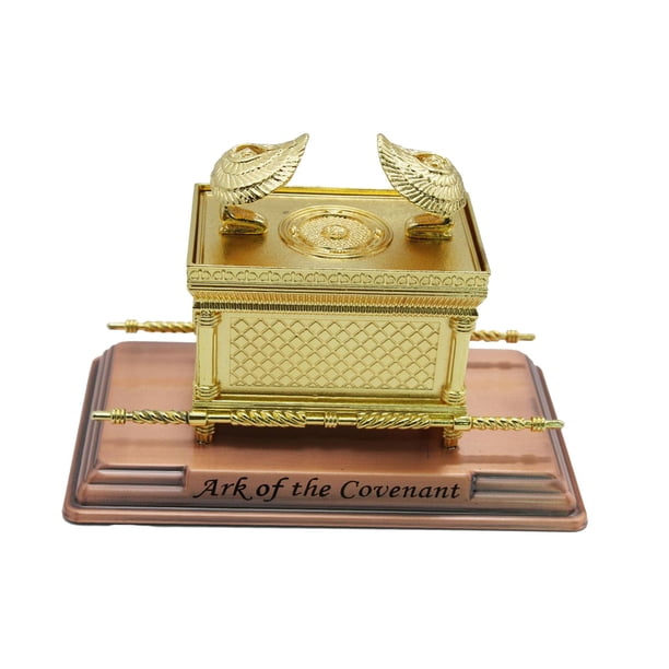 Arca de Adornos para árboles de Navidad Suministros de decoración Centro de mesa Bendición decorativa de metal Mini artesanía Estatua dorada