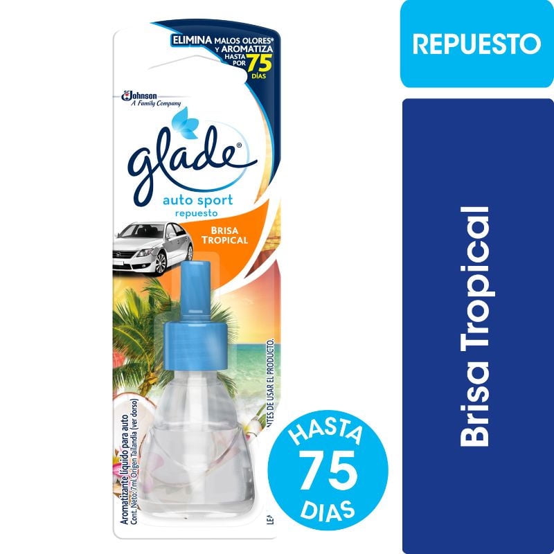 Aromatizante Autosport Brisa Tropical Recarga 7 ml Glade
