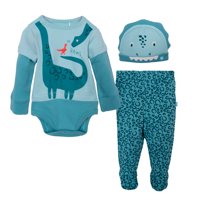 Pillin - Set 3Piezas Recién Nacido Niño Algodón Orgánico Dinosaurio