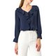 thumbnail image 1 of INSPIRE CHIC Blusa con Volantes para Mujer de Regreso a Clases Elegante para el Trabajo Cuello en V Manga Larga Top Elegante Azul Oscuro XL, 1 of 7