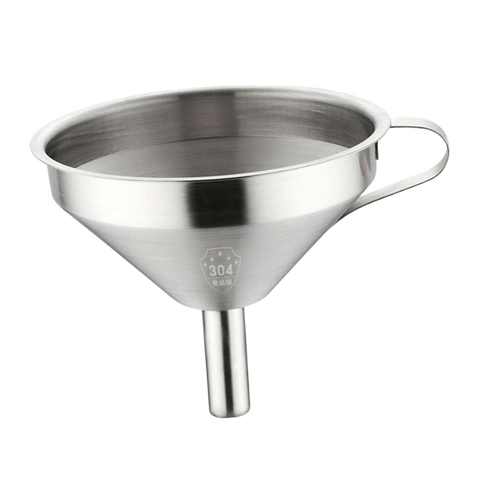Magideal - Embudo De Acero Inoxidable 304, Embudo Para Líquidos Y Aceite, Utensilios De Cocina Duraderos, Embudo De Cocina Con Colador Extraíble Para Transferir , Pequeño
