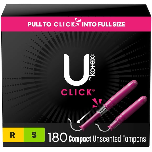 Tampones U de Kotex Click Compact Regular/Super 180 unidades