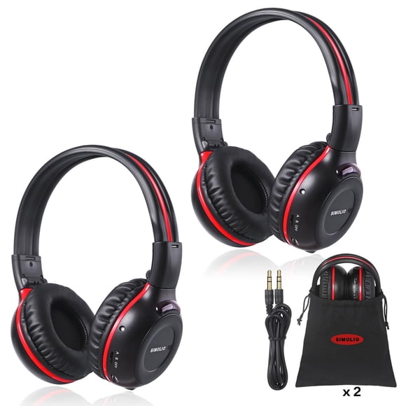 Auriculares inalámbricos para coche SIMOLIO para niños, paquete de 2 con bolsa de almacenamiento