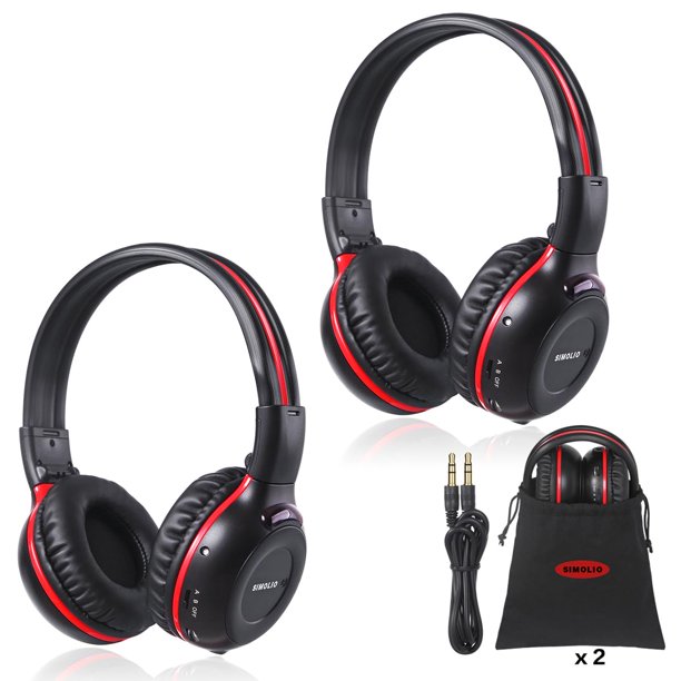 Auriculares inalámbricos para coche SIMOLIO para niños, paquete de 2 con bolsa de almacenamiento