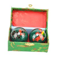 Magideal - Bolas Para De Manos Con Caja De Almacenamiento, Fortalecimiento De La Muñeca De La Mano, Bolas De Baoding Chinas Para La Destreza De Los Dedos , Verde
