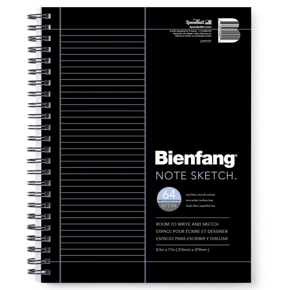 Cuaderno Bienfang 22x28 cm 64 hojas espiral blanco