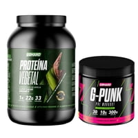 Gohard - Proteina Vegetal 33 Serv. 1Kg Cacao Organico & Pre Entrenamiento G-Punk 30 Serv