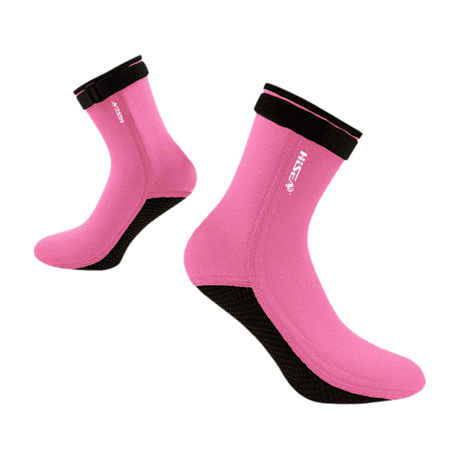 Ioensy - Calcetines De Neopreno De 3 Mm Equipo Calcetines De Buceo Cálidos Para Kayak Al Aire Libre Natación Rosa S