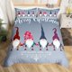 thumbnail image 1 of Xmas Bedding Sets Scandinavian Christmas Santa Gnomes Comforter Cover Snowing Santa Claus Bedding Sets for Kids Boys Girls Romantic Candlelight Quilt Cover 3 Pieces Queen Size, 1 of 5