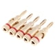 thumbnail image 4 of 5 Unids 4mm Chapado en oro de audio Amplificador de altavoz Soldadura Banana Plugs gratis rojo, 4 of 5