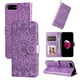 thumbnail image 1 of Funda tipo cartera FOXDOCK para iPhone SE 2020 , diseño girasol en relieve, cuero PU, cierre magnético, soporte y tarjetero, 1 of 5