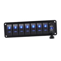 Ioensy - Panel De Interruptor De Balancín 4.2A Voltímetro De Cargador Usb Doble Para Vehículos Marine 8 Pandilla