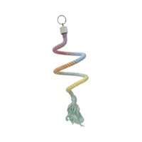 Magideal - Cuerda De Pájaros Perch De Algodón Swing Toy Toy Colorido Suministro De Mascotas Cordillera Para Loros Para Tortolitos De Pájaros Pequeños A Regulares Colgante De Metal De 80 Cm