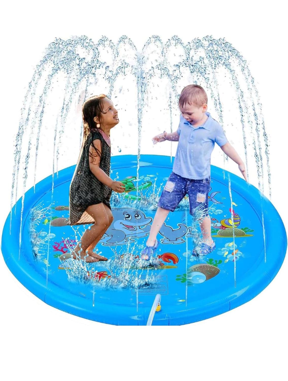 Genérico - Alfombra Lanza Agua Piscina Niños 170Cm Azul