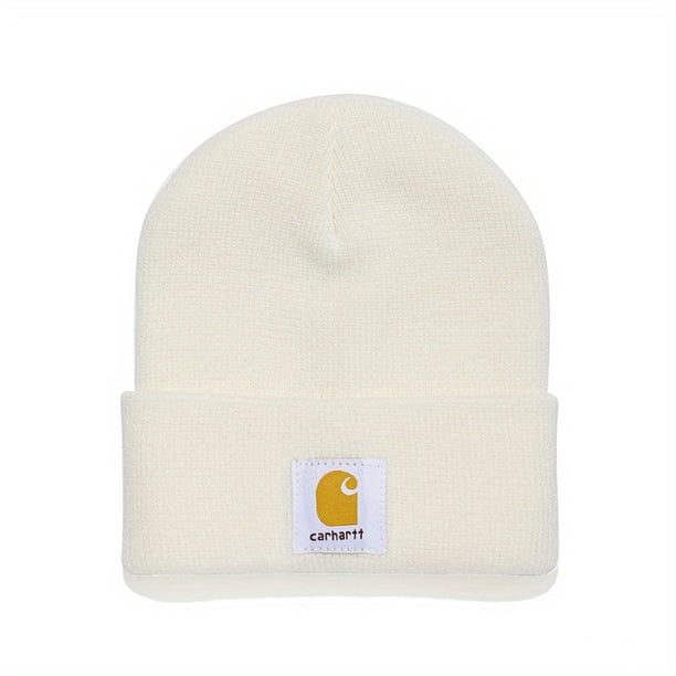 Classic Label Patch Beanie Unisex Candy Color Knit Hat Elastic Lightweight Couple Skull Cap For Women & Men