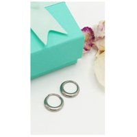 Elbauldejuma - Argollas Chicas Clicker 16G Chunky Titanio Astm F136 Plateadas