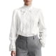 thumbnail image 1 of INSPIRE CHIC Camisa Vintage para Mujer con Cuello, Volantes, Encaje, Mangas Largas, Puños Elásticos, Abotonada, Blusa Elegante de Renacimiento, Talla XX Grande, Blanca, 1 of 6