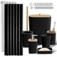thumbnail image 1 of Juego de accesorios de baño Clara Clark, 20 piezas, negro con cortina de ducha, 1 of 8