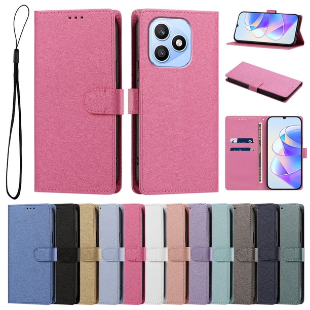 Cartera Funda para Honor X8D Carga Inalámbrica, Rojo Rosa