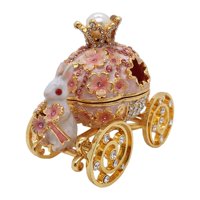 Magideal - Joyero Con Forma De Carruaje De Conejo, Estatua Decorativa Para El Hogar, Organizador De Joyas, Caja De Baratijas Para Dijes, Collares Y Pulseras , Rosa
