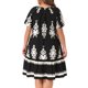 thumbnail image 2 of Agnes Orinda Vestidos Boho de Talla Grande para Mujer Cuello Redondo Plisado Manga Corta Acampanado Flowy Verano Casual Midi Vestido de Sol 2X Negro, 2 of 7