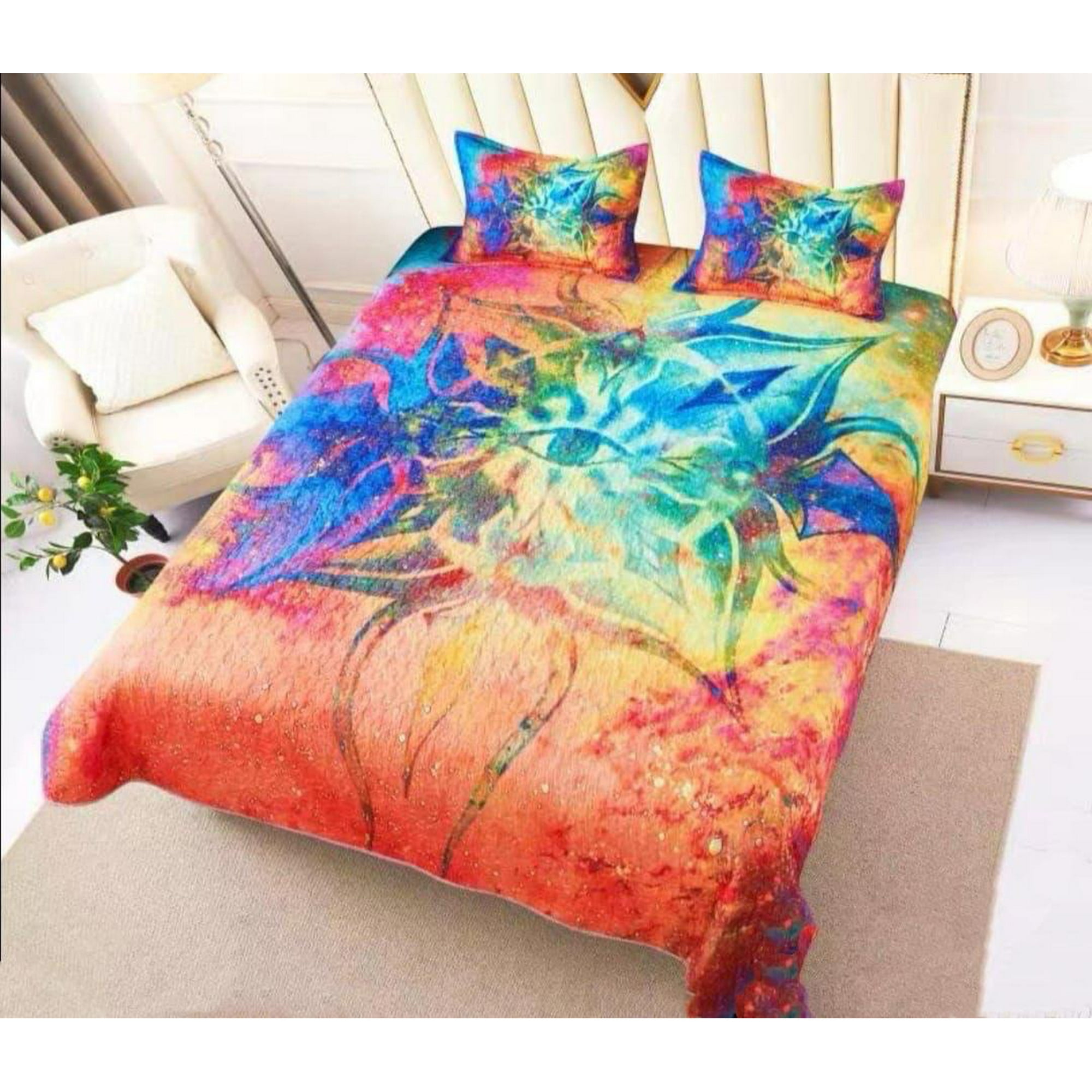 Todo Hogar Santiago De Chile - Cubrecama De Microfibra Estampado 2 Plazas - 55