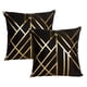 thumbnail image 1 of Juego de 2 fundas de almohada decorativas negras y doradas de 45 x 45 cm. Ideal para sofá, sala de estar, decoración del hogar., 1 of 5