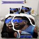 thumbnail image 1 of 3pcs YEET-Inspired Bedding Set - Includes 1 Cover & 2 Pillowcases, Breathable Polyester, Machine Washable - Perfect for All Seasons, Cartoon Design with "Yeet" Text & Fashion Glasses Illustration, All, 1 of 1