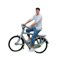 Bothyi - Figura De Resina De Ciclista A Escala 1/64 Para Diseño De Casa De Muñecas Con Micropaisajes.