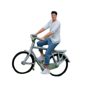 Bothyi - Figura De Resina De Ciclista A Escala 1/64 Para Diseño De Casa De Muñecas Con Micropaisajes.