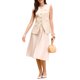 thumbnail image 2 of INSPIRE CHIC Chaleco de Traje de Verano para Mujer sin Mangas con Cuello Redondo y Botones Abajo, Casual de Negocios, Talla L, Beige, 2 of 5