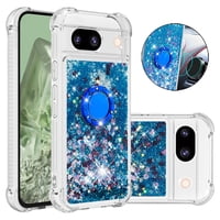 Foxdock - Funda Para Google Pixel 8A Con Brillo Líquido, Protección Completa Y Soporte De Anillo Giratorio