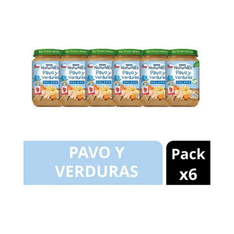 Pack Colado Nestlé® Naturnes® Pavo Y Verduras 6X215G