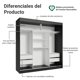 thumbnail image 4 of Clóset Madesa Reno 3 Puertas Correderas Negro/Blanco, 4 of 10