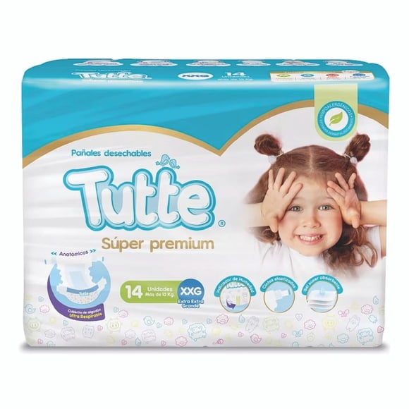 Pañales Tutte Super Premium Talla XXG x14