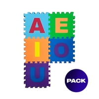 Genérico - Pack 3X Alfombra Piso Goma Eva Set 5 Letras Cuadros A E I O U Tatami