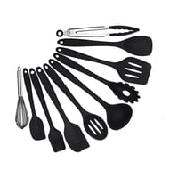 Importclick - Set 10 Utensilios Cocina Silicona Antiadherente Negro