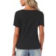 thumbnail image 3 of INSPIRE CHIC Camisetas de Mujer Manga Corta Básica Conjuntos Camisetas Cómodas Cuello en V Suave Casual Verano Pijama Tops S Negro, 3 of 4