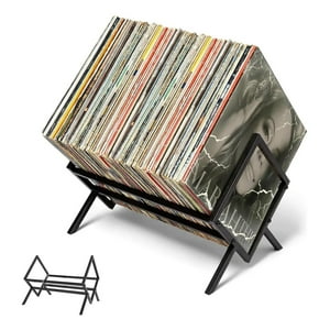 Genérica - Soporte Estantería De Almacenamiento De Discos De Vinilo Negro