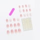 thumbnail image 1 of 24pcs Pink White French Tip Press On Nails, Mid Squvoal Fake Nails Glossy Full Cover Butterfly And Glitter Powder Stick On Nails, Acrylic Nails For Women, 1 of 2