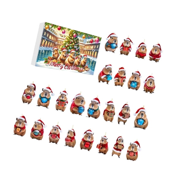 Calendario de Adviento de 24 días Calendario de Navidad Medias de capibara Regalo de premio para el aula para niñas y niños Calendario de Adviento de Un conjunto