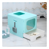 Genérico - Arenero Para Gatos Caja De Arena Plegable Con Bandeja Grande Color Verde