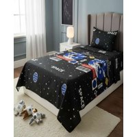 Teng Fei - Juego De Sábanas Plaza Y Media Infantil Niña Niño Diseño De Astronauta