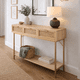 thumbnail image 1 of Aparador Rattan Natural con Cajones y Base Dorada 110 cm, 1 of 3