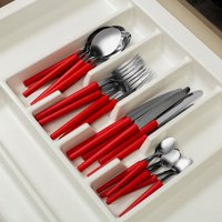 Di Solle - Set 24 Cubiertos Rojo Con Rallador