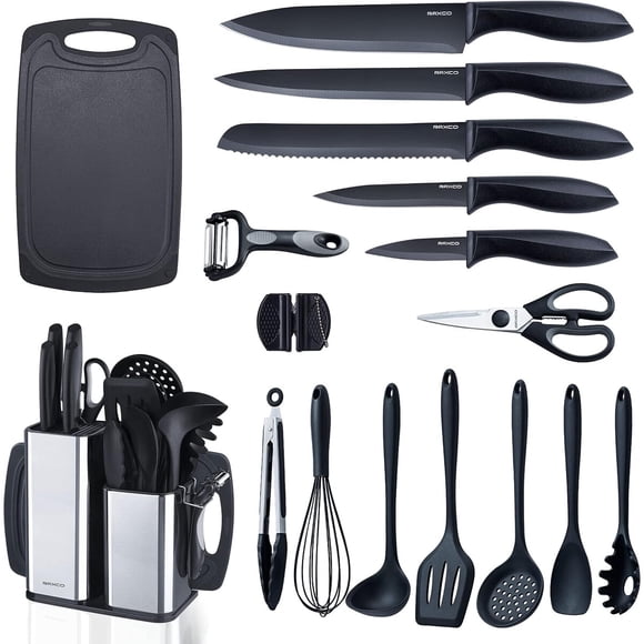 RAXCO Kitchen Utensils Set, 18-Piece Cooking Utensils and Knife Set